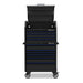 open top montezuma 36 tool box 10 drawer black blue trim