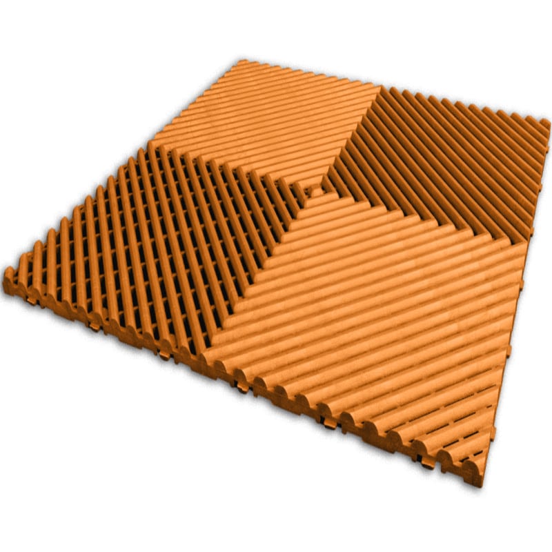 RaceDeck Free-Flow XLC Flooring Tiles in Orange