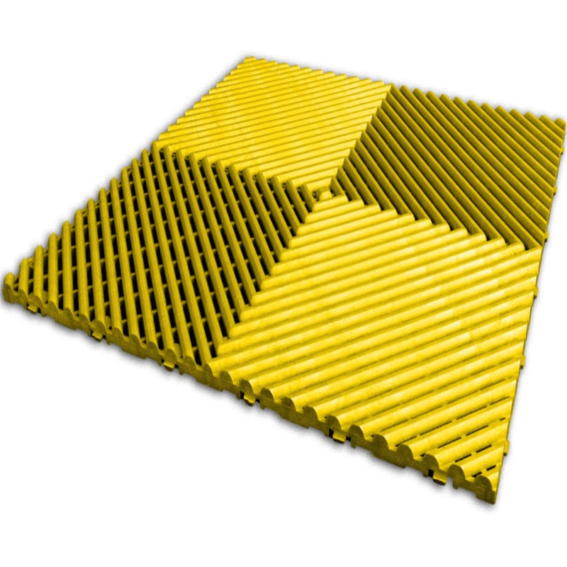 RaceDeck Free-Flow XLC Flooring Tiles in Yellow