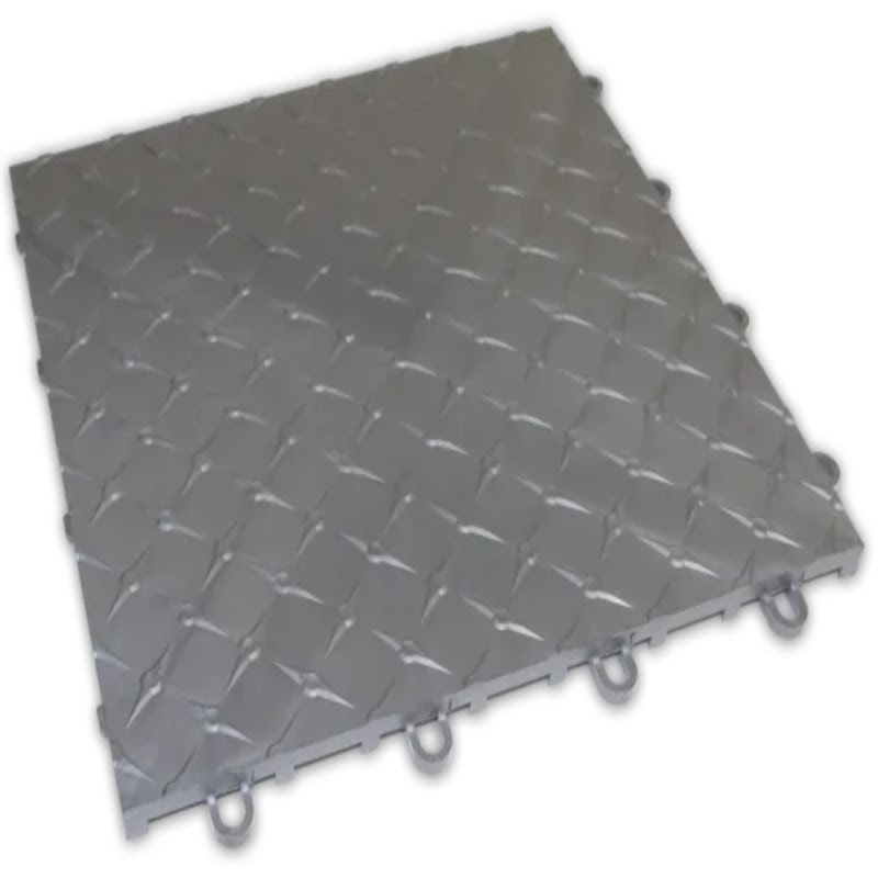 RaceDeck Max Garage Floor Tiles in Alloy