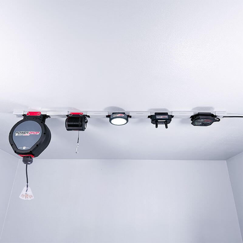 smarter home smart track organized garage ceiling storage